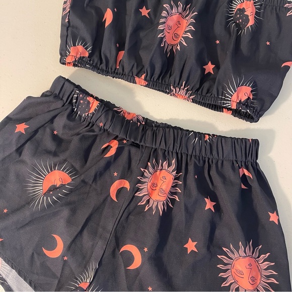 ZAFUL 2 Piece Set Sun and Moon Shorts and Tube Top Festival Summer Fashion - Picture 2 of 8